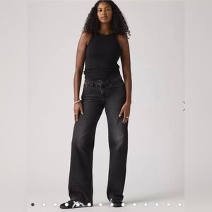 Levi's Superlow Loose Jeans in a black wash. 32/32